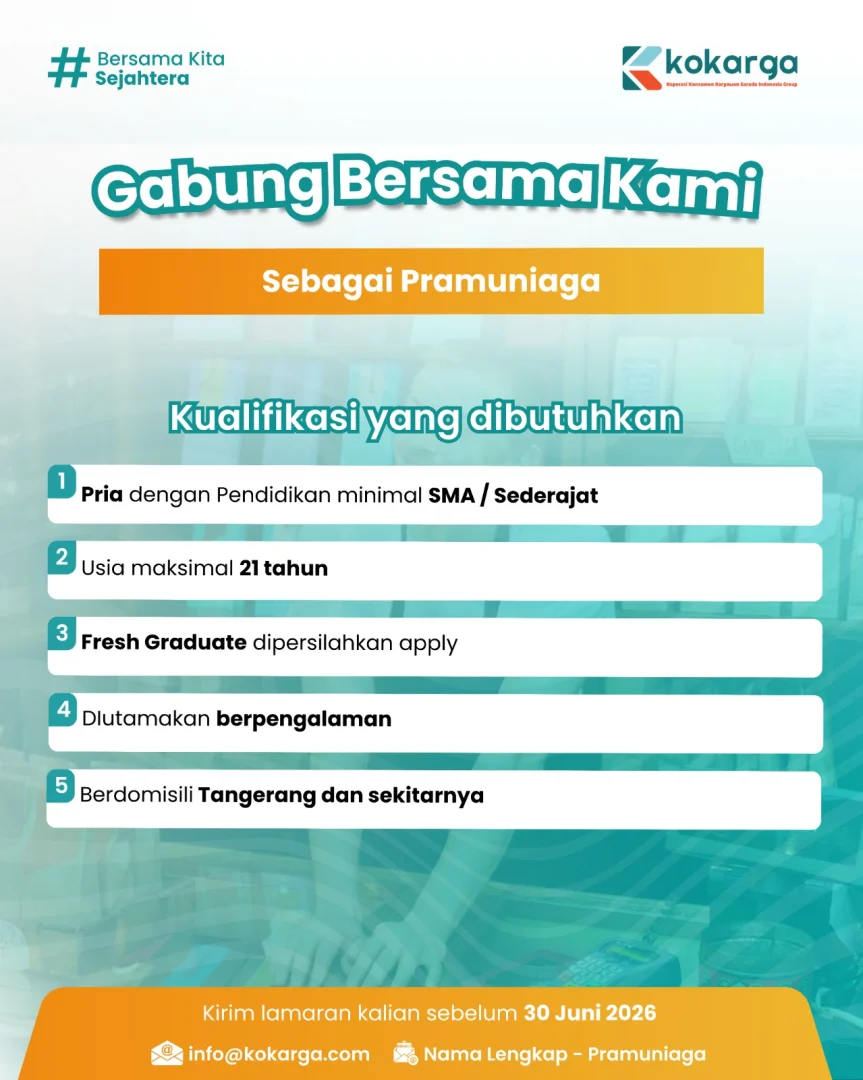 Kokarga Buka Lowongan  Fresh Graduate Dipersilakan Melamar
