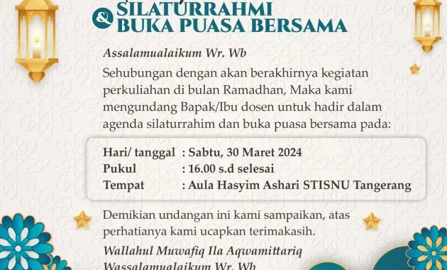 STISNU Tangerang: Undangan Silaturahmi & Buka Puasa Bersama