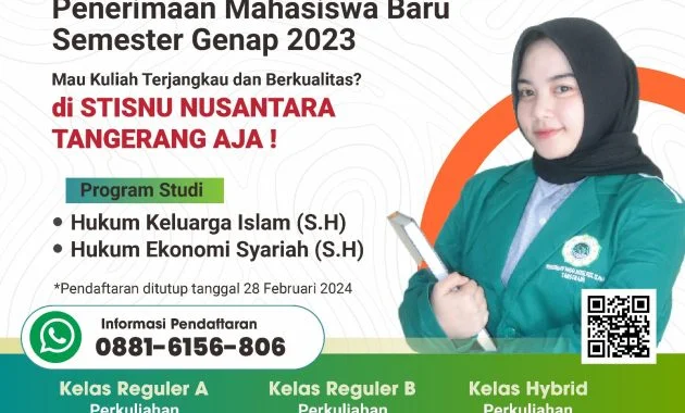 HADIRIN, PMB STISNU TANGERANG PADA SEMESTER GENAP 2023 TELAH DI BUKA